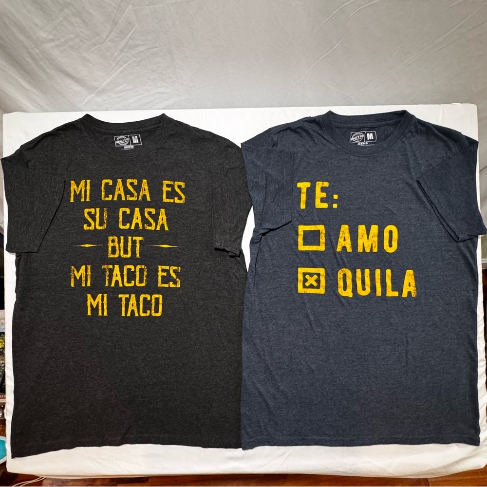 Taco / Tequila T-Shirts Mens Size Medium Crazy Dog T Shirts Taco Tuesday Shirts